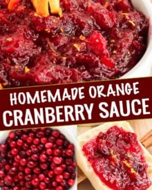 Easy and classic cranberry sauce, made from scratch in just 20 minutes and with only 4 ingredients!  Perfect with roasted turkey and on leftover sandwiches too! #cranberry #sauce #holiday #thanksgiving #sidedish #condiment #fromscratch #easyrecipe