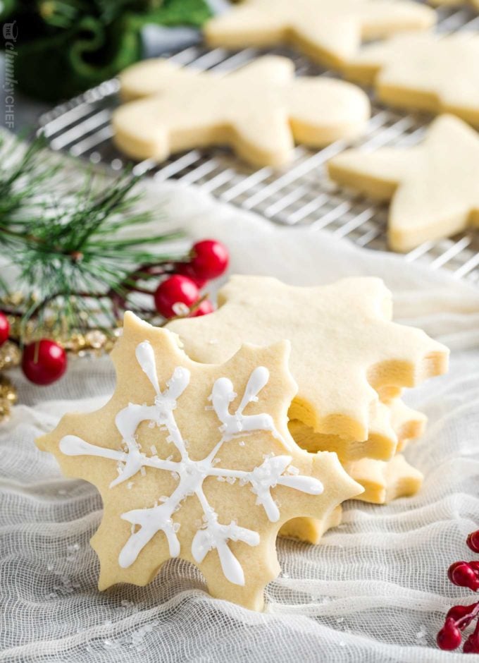 How to make perfect sugar cookies - stacked snowflake cookies