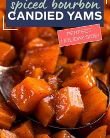 Candied Yams/Candied Sweet Potatoes are made with sweet potatoes, brown sugar, butter and plenty of warm spices and are the PERFECT holiday side dish! #yams #candiedyams #sweetpotatoes #candiedsweetpotatoes #thanksgiving #holiday #sidedish #candied 