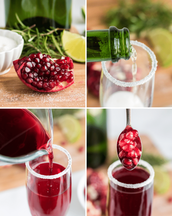 How to make pomegranate mimosas