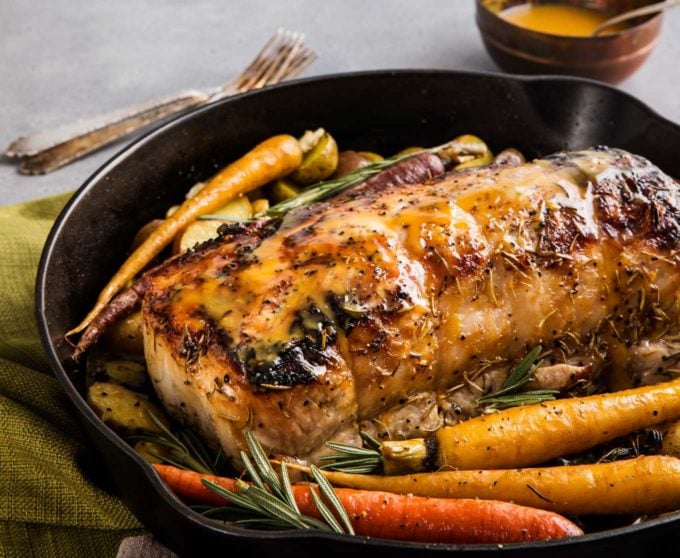 Maple Mustard Roasted Pork Loin Recipe The Chunky Chef