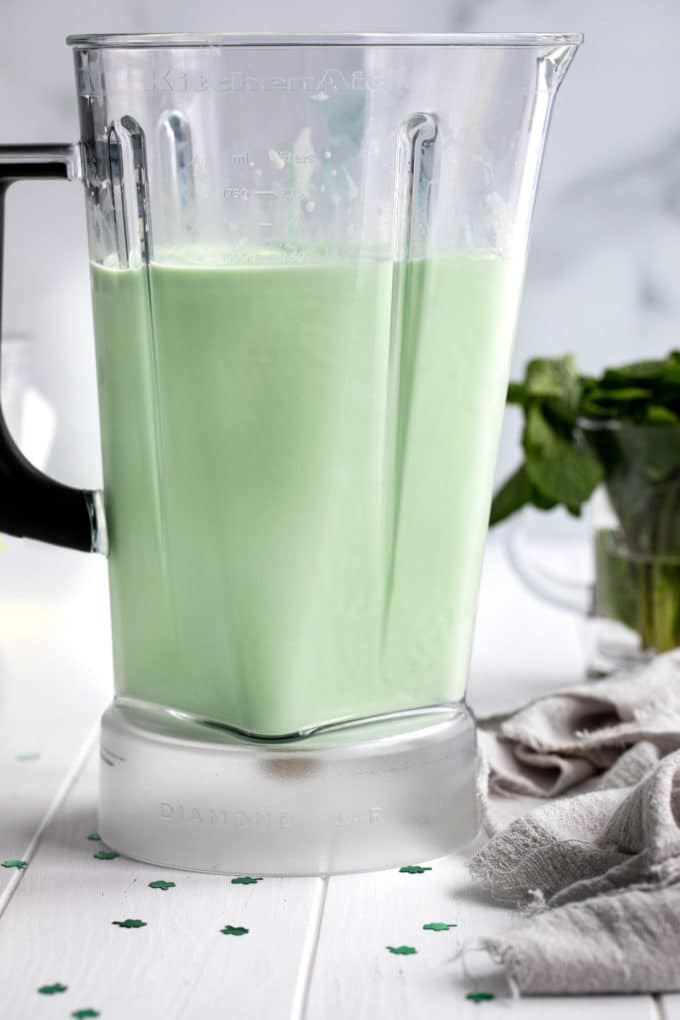 McDonald's shamrock shake in blender