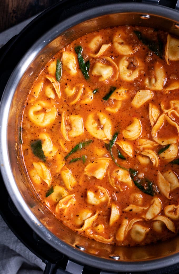 Sausage tortellini soup in the Instant Pot