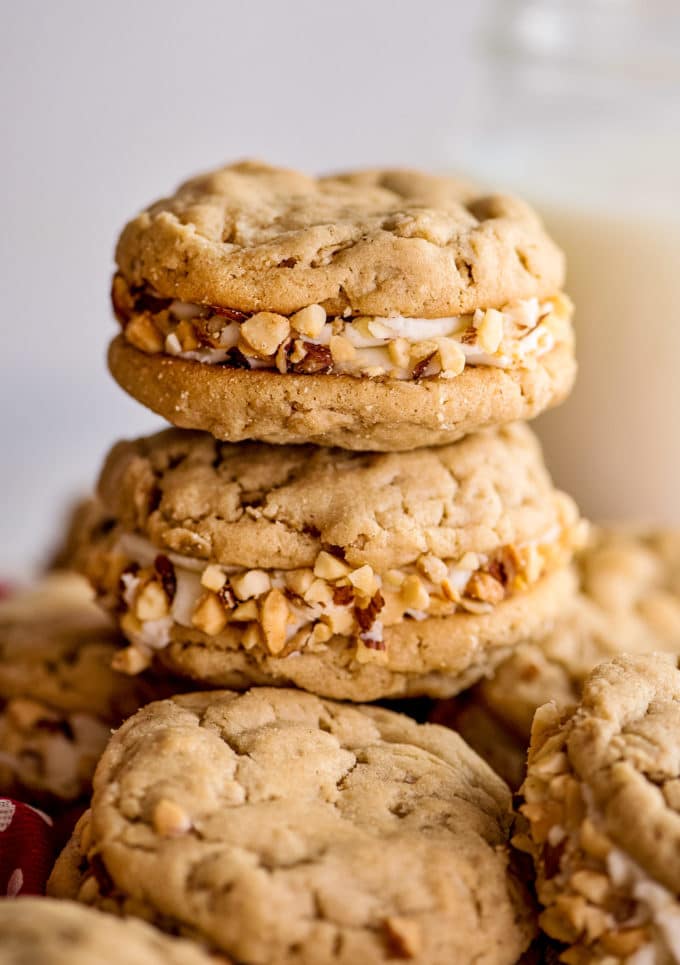 Chewy peanut butter cookie sandwiches