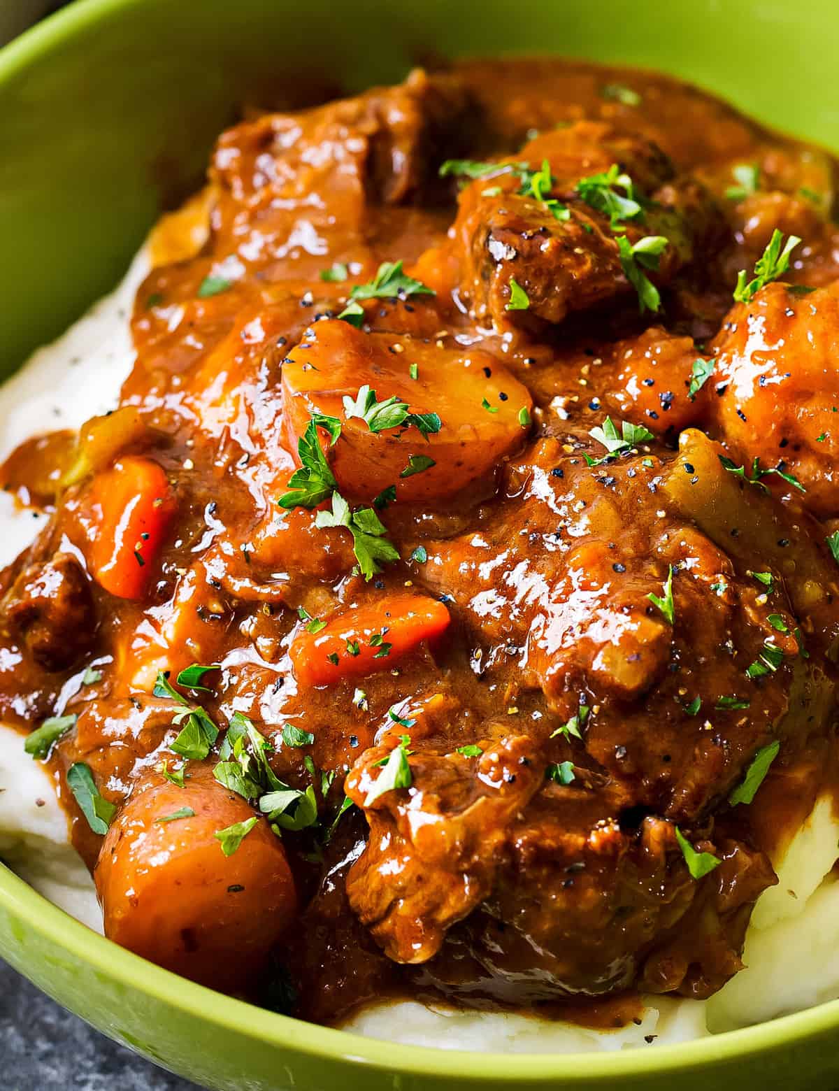 This Guinness beef stew is the only comfort food you’ll need this winter! Rich gravy-like sauce, tender veggies and beef that literally melts in your mouth!