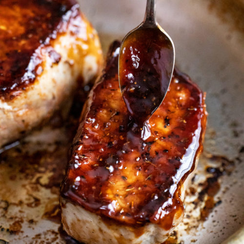 Baked Pork Chops with Bourbon Glaze (30 min recipe) The Chunky Chef