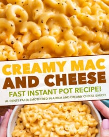 This Instant Pot Mac and Cheese is ultra creamy and rich with a velvety smooth sauce!  Ready in about 20 minutes, it's perfect for a busy night and always a family favorite! #macandcheese #comfortfood #macaroni #cheese #instantpot #pressurecooker #sidedish #comfortfood #holidayfood