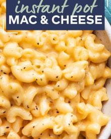 This Instant Pot Mac and Cheese is ultra creamy and rich with a velvety smooth sauce!  Ready in about 20 minutes, it's perfect for a busy night and always a family favorite! #macandcheese #comfortfood #macaroni #cheese #instantpot #pressurecooker #sidedish #comfortfood #holidayfood