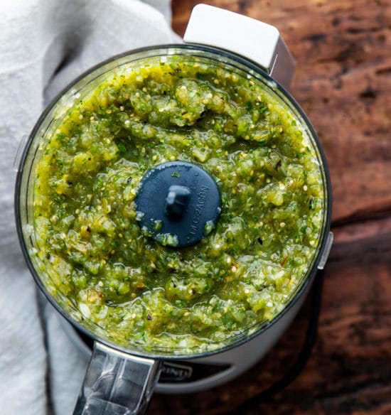Roasted Salsa Verde (tomatillo salsa) The Chunky Chef