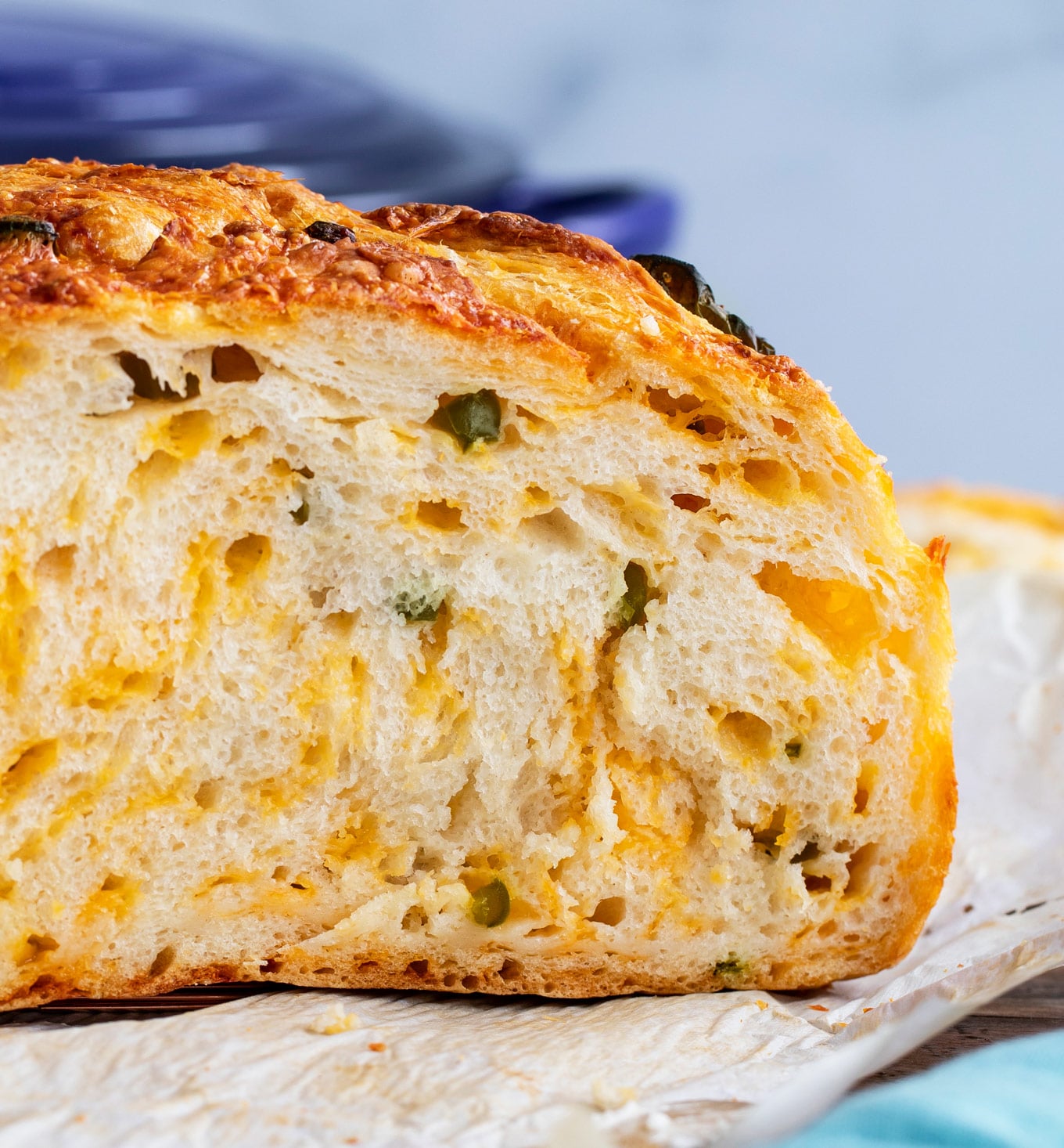 Jalapeno Cheddar Dutch Oven Bread (no knead!) The Chunky Chef