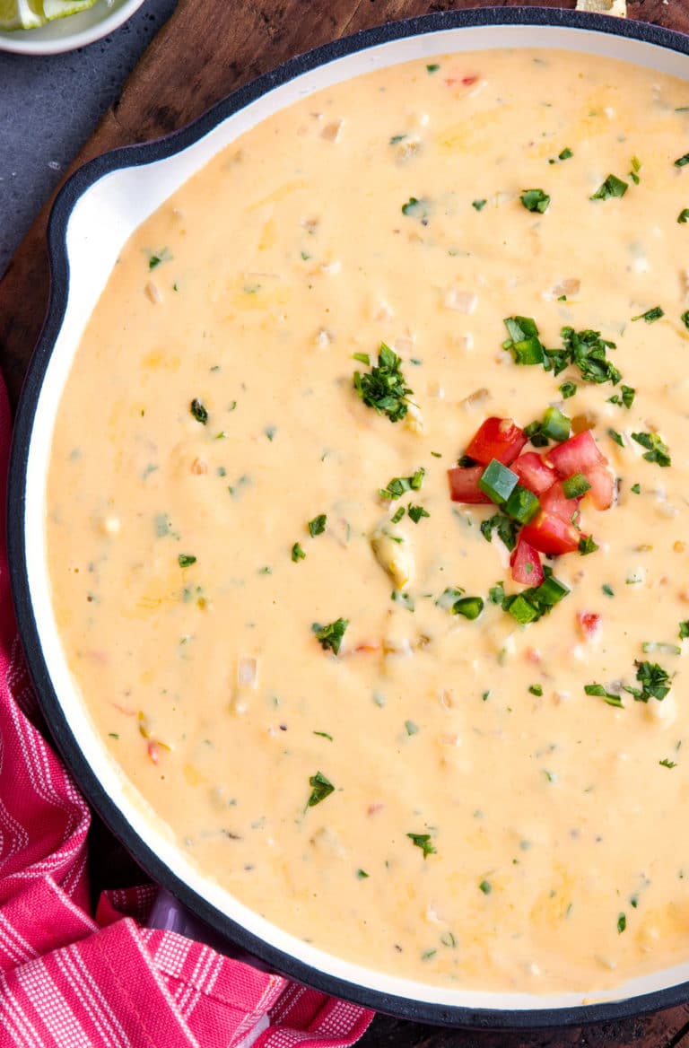 Queso Dip Recipe (Mexican cheese dip) - The Chunky Chef