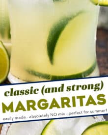 Homemade Classic Margarita recipe using just 4 simple ingredients.  You'll want to ditch that bottle of mix in no time.  This tequila cocktail is the perfect summer drink!