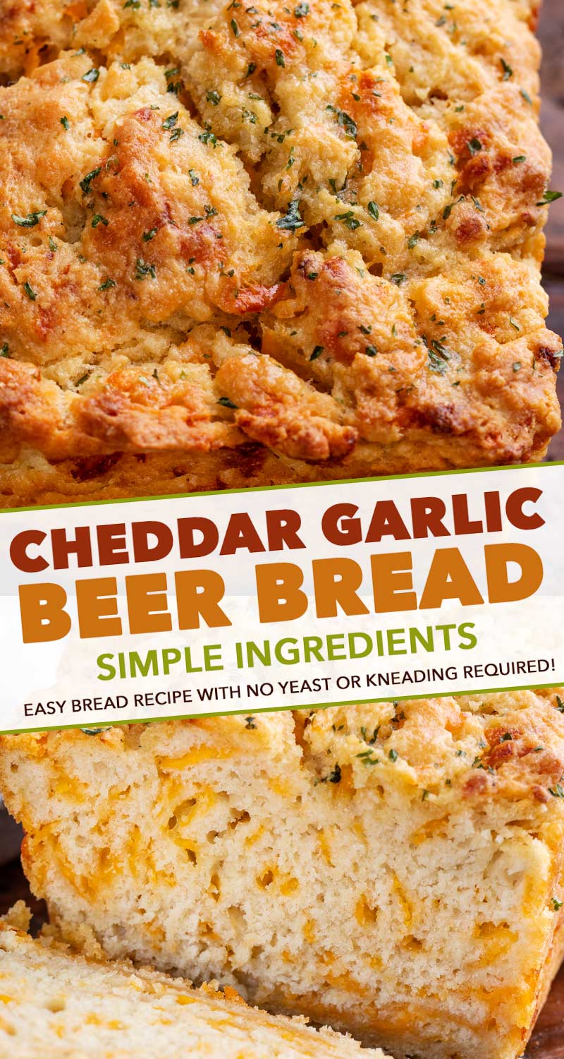 Garlic Cheddar Beer Bread (cheddar bay flavor) The Chunky Chef