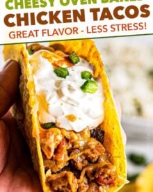 pin image for baked chicken tacos