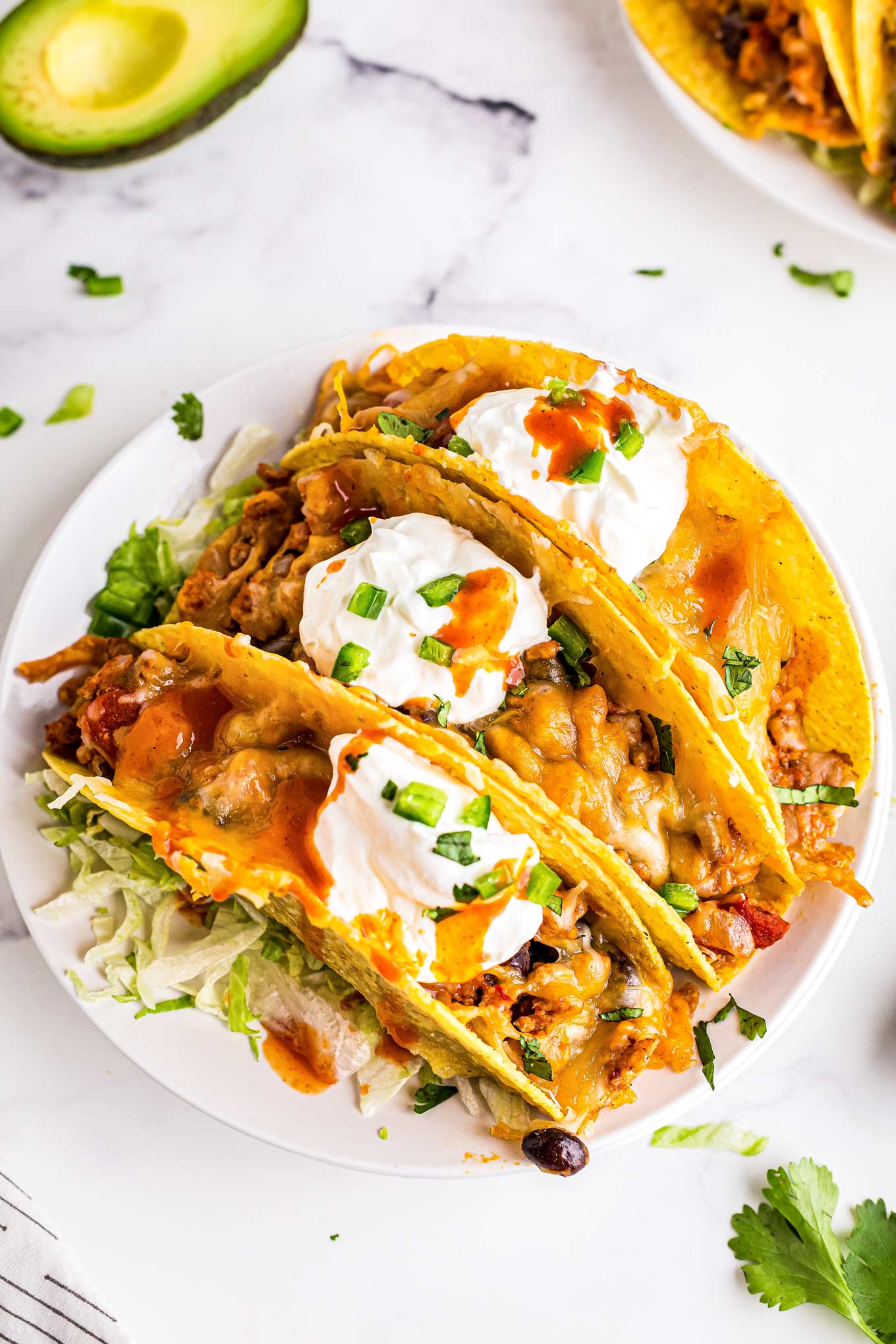 Cheesy Baked Chicken Tacos