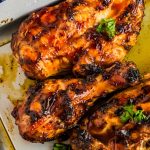 grilled bbq chicken on sheet pan