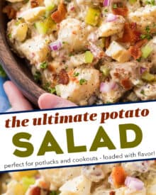 This Potato Salad is perfect for all the summer cookouts, potlucks and bbq’s!  Plus added tips on how to get the perfect potato texture, prevent a "wet" potato salad, and how to add extra zing that will make everyone want the recipe!