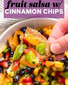 pin image for fruit salsa and cinnamon chips