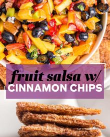 Fruit Salsa with Homemade Cinnamon Chips - The Chunky Chef