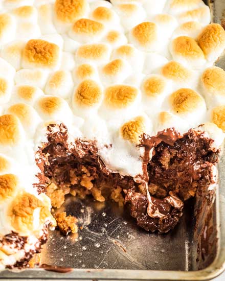 featured image for s'mores cookie cake