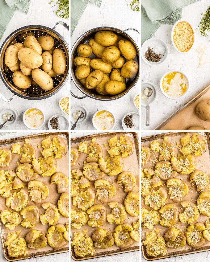 step by step photos of how to make smashed potatoes