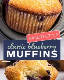 Get ready to toss those boxes of muffin mix, these homemade blueberry muffins are moist, loaded with blueberries, and so simple to make!  Directions for regular, jumbo and mini sized muffins! #blueberry #muffins #breakfast #brunch #baking #homemade #scratch #easyrecipe