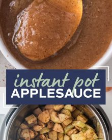 This Instant Pot Applesauce recipe laced with cinnamon and brown sugar, and makes for a fantastic kid-friendly recipe. Just 6 ingredients needed, so you can make this homemade treat over and over again. #applesauce #apples #instantpot #pressurecooker #snack #homemade #fall