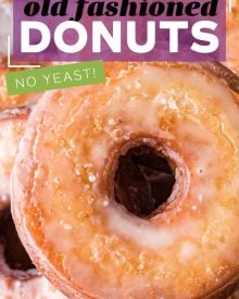 Golden brown on the outside and soft and fluffy on the inside, these Old Fashioned Sour Cream Donuts are made with simple ingredients and NO yeast!  Perfectly fried with nooks and crannies to hold the sweet vanilla glaze! #donuts #cakedonuts #oldfashioned #sourcream #baking #breakfast #pastry