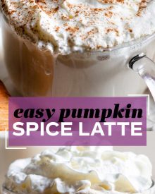 Perfectly spiced and sweetened, this homemade Pumpkin Spice Latte is made with real coffee and pumpkin!  Perfect for Fall and Winter and way better than anything store-bought! #pumpkinspice #psl #starbucks #coffee #latte #coffee #drink