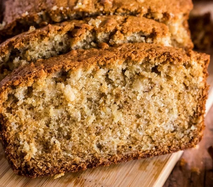 close view of apple cinnamon bread slice