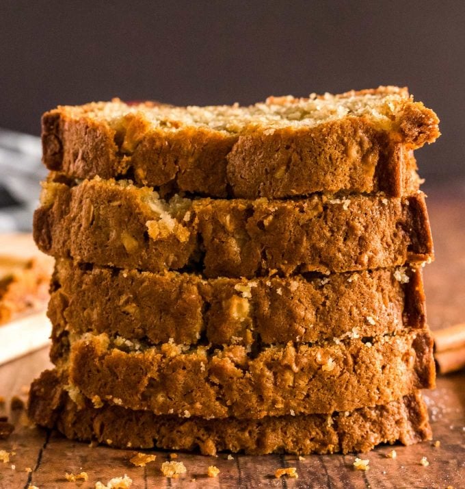 stack of apple bread slices