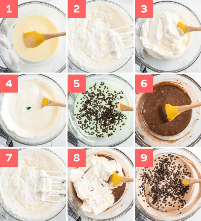 step by step photos of how to make mint ice cream with chocolate