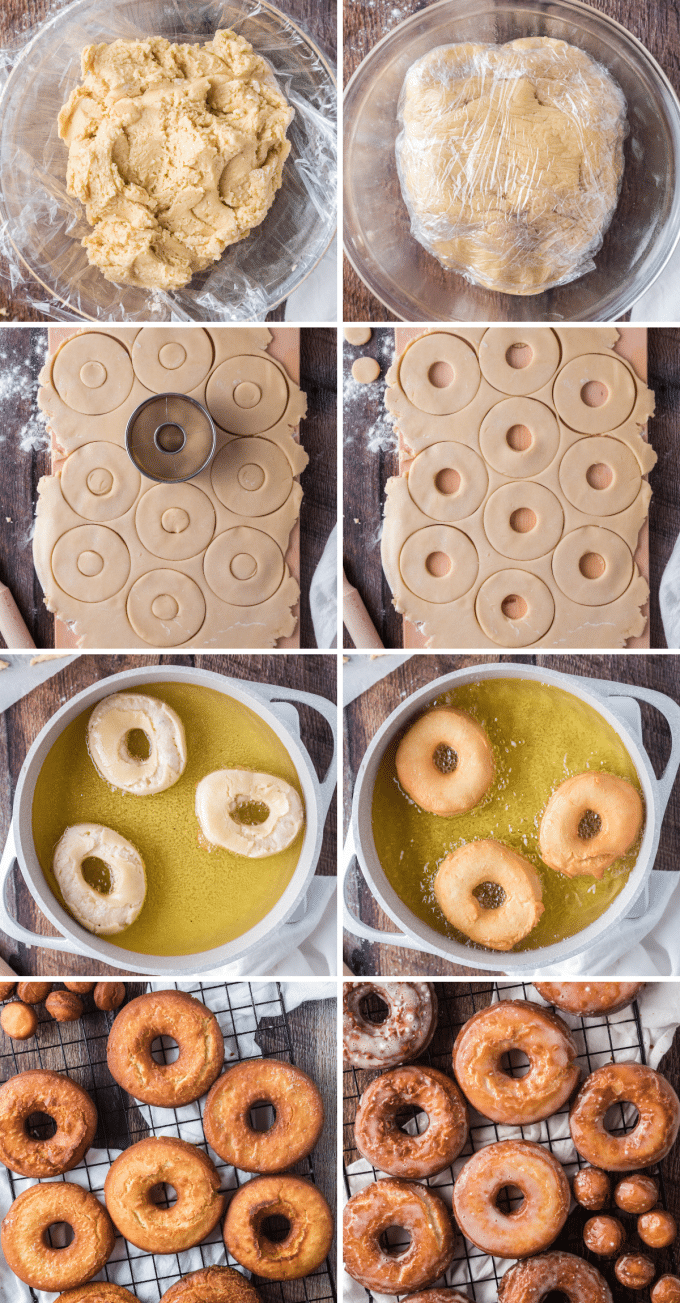 step by step photos of how to make fried cake donuts