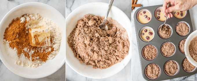 step by step photos for making streusel topping