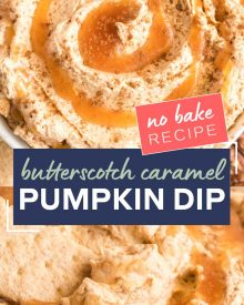 This easy 5 ingredient Caramel Pumpkin Dip is perfect for any Fall gathering like Halloween or Thanksgiving.  Just mix, chill, and serve! #dip #dessert #pumpkin #pumpkinpie #pumpkindip #nobake #dessertrecipes #thanksgiving #halloween #easyrecipe