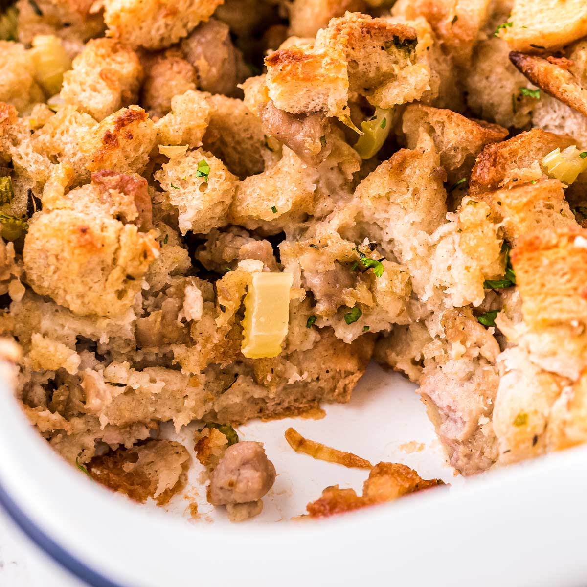 Classic Herb and Sausage Stuffing (makeahead) The Chunky Chef