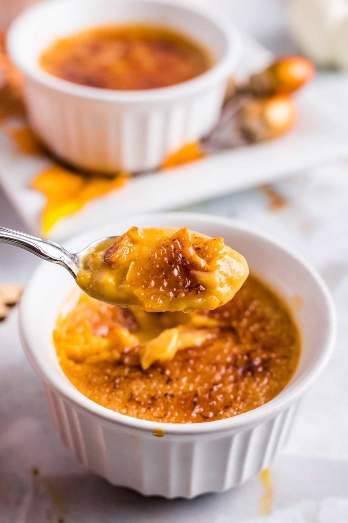 spoonful of pumpkin custard