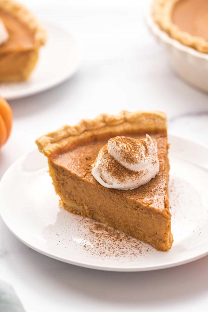 pumpkin pie baked with homemade pie crust