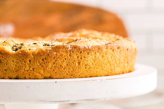 Crust of the focaccia bread