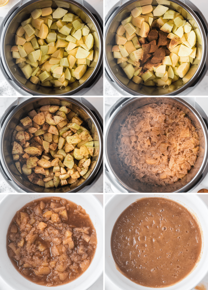 step by step photos of the making of homemade applesauce