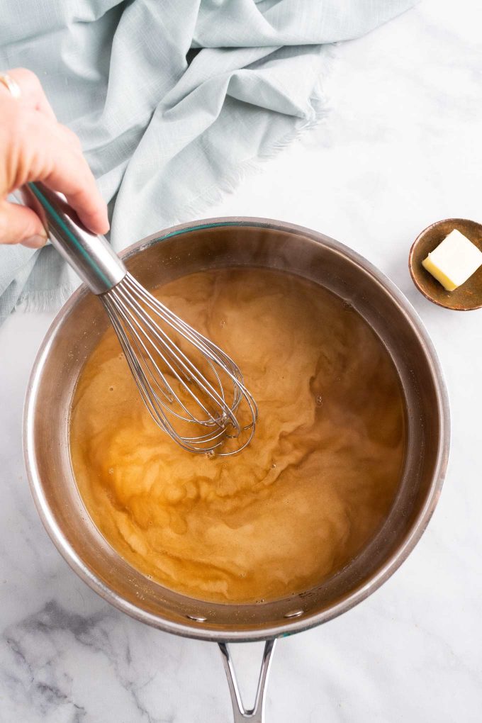 whisking gravy