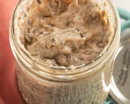 opened jar of homemade cream of mushroom soup