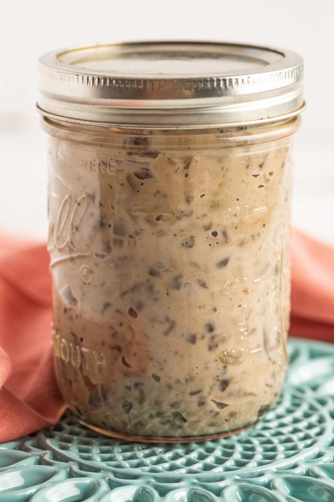 No need to buy a can from the store, this Homemade Condensed Cream of Mushroom Soup tastes SO much better than anything from a can, is easy to make, you can feel good about using it, and as a bonus, it can be frozen! #creamofmushroom #condensedsoups #mushroom #condensed #soup #homemade #easyrecipe #fromscratch #holiday #thanksgiving