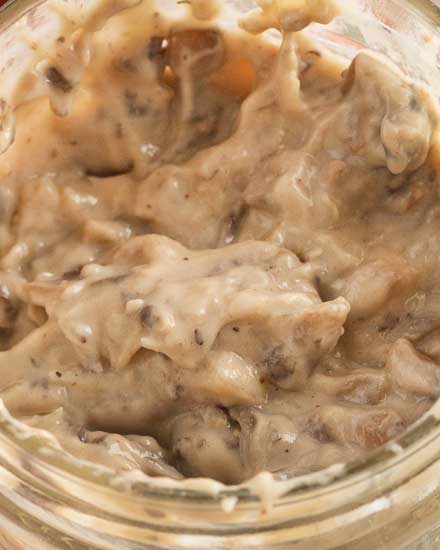 No need to buy a can from the store, this Homemade Condensed Cream of Mushroom Soup tastes SO much better than anything from a can, is easy to make, you can feel good about using it, and as a bonus, it can be frozen! #creamofmushroom #condensedsoups #mushroom #condensed #soup #homemade #easyrecipe #fromscratch #holiday #thanksgiving