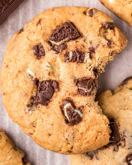 These soft and chewy Andes Mint Cookies are full of chocolate and mint flavor in every single bite!  Perfect for a cookie exchange or holiday gifting! #cookies #andes #mint #chocolate #baking #dessert #easyrecipe #holiday #christmas