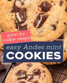 These soft and chewy Andes Mint Cookies are full of chocolate and mint flavor in every single bite!  Perfect for a cookie exchange or holiday gifting! #cookies #andes #mint #chocolate #baking #dessert #easyrecipe #holiday #christmas