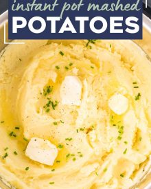 This classic recipe for perfect Instant Pot Mashed Potatoes is the only one you'll need!  So creamy, buttery and rich, they're great as a holiday side dish for Thanksgiving, or alongside a roast, steak, or juicy piece of chicken! #potatoes #mashedpotatoes #sidedish #side #holiday #thanksgiving #dinner #sundaydinner