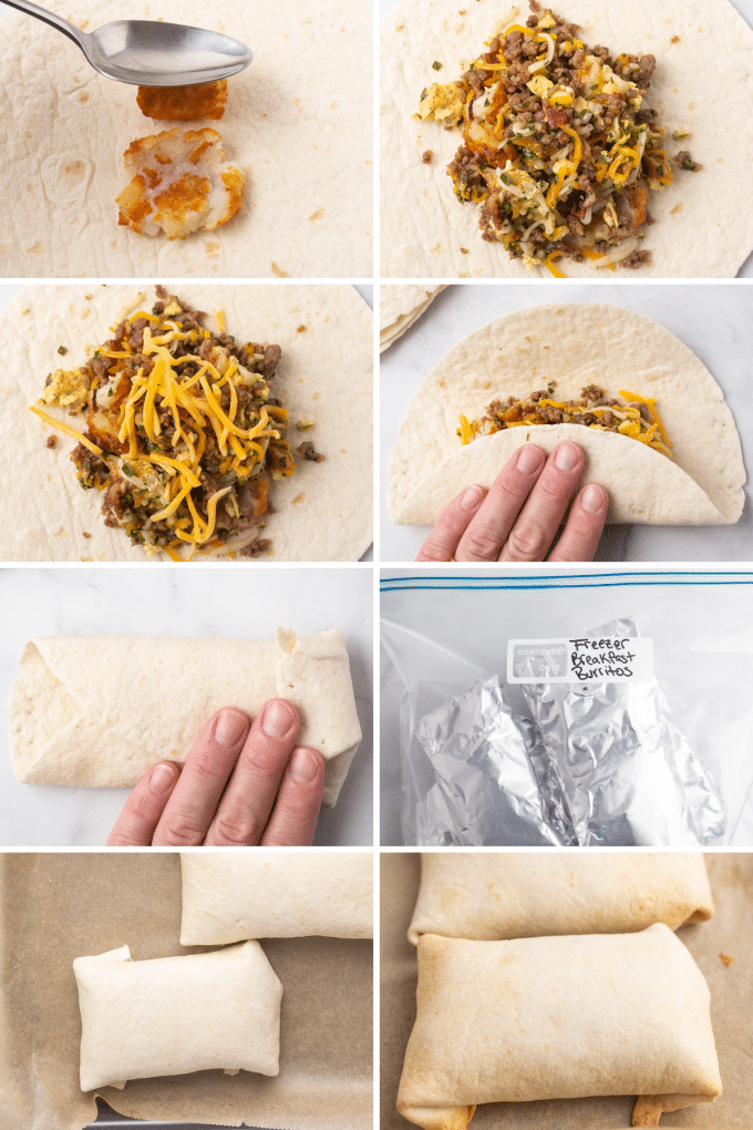 step by step how to make breakfast burritos