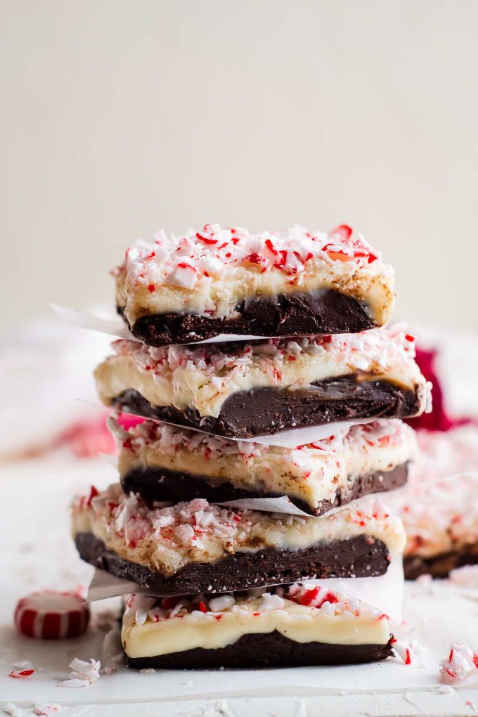 stack of fudge squares