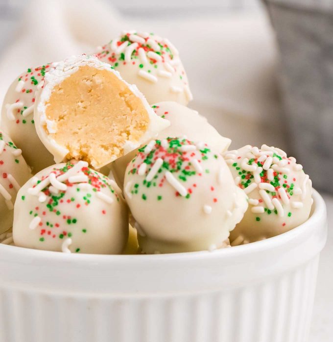 ramekin of holiday truffles